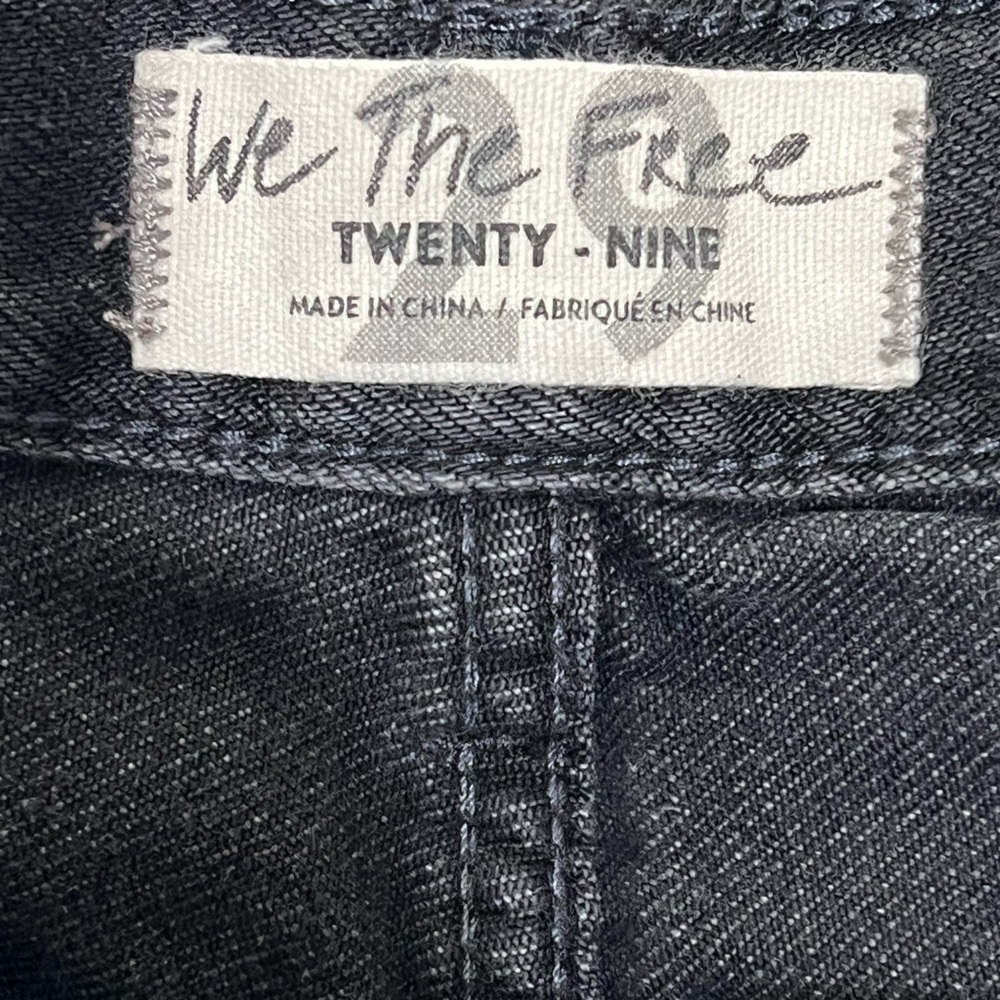 [Free People] Black Washed Frayed Distressed Jean Shorts Sexy Rodeo Size 29 - Picture 5 of 7